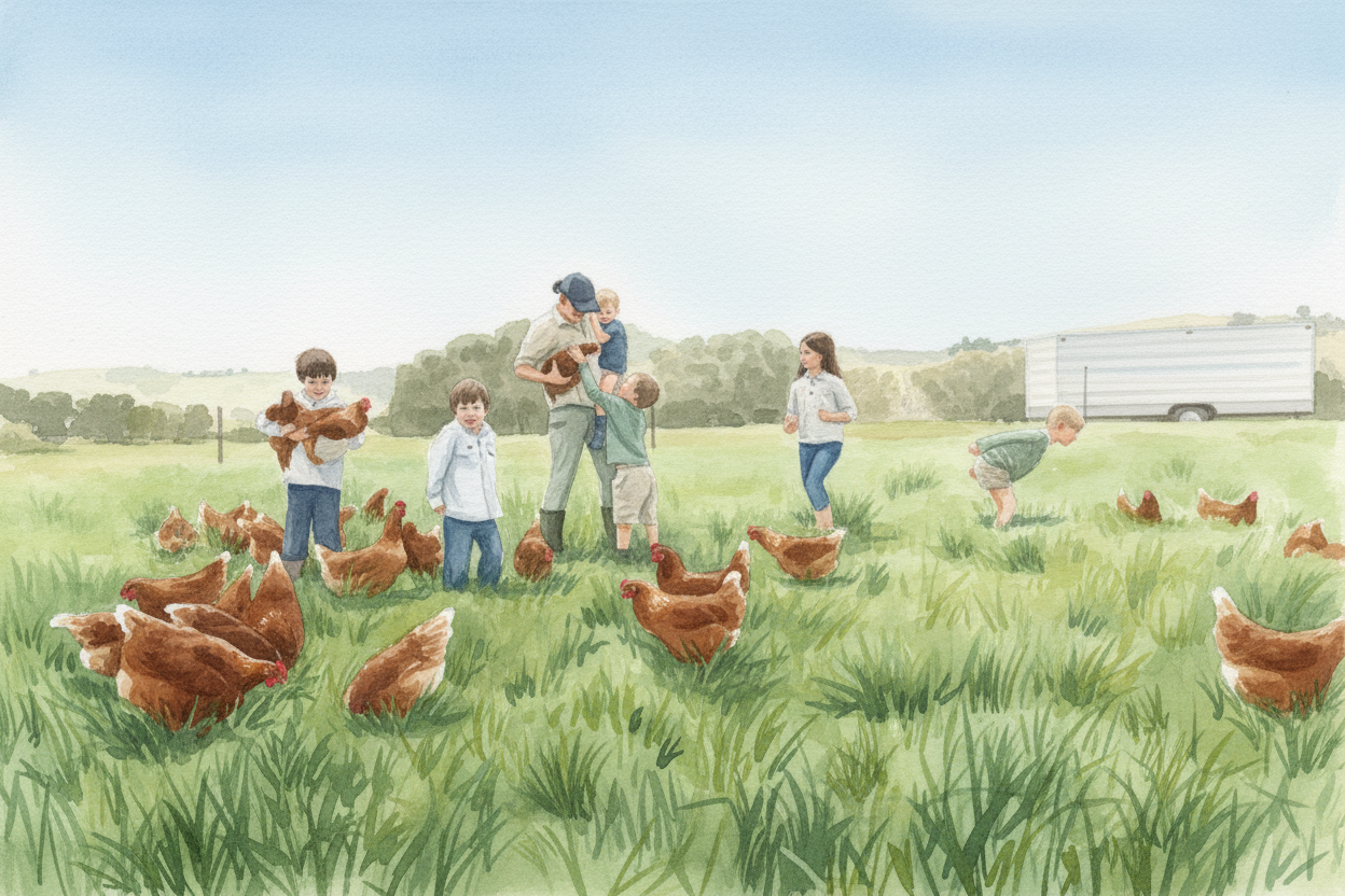 Soft watercolor farm banner